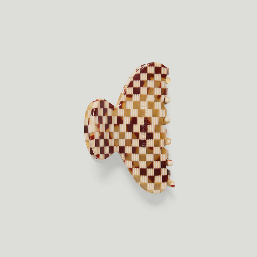 Midi Claw Clip Gingerbread Checkers