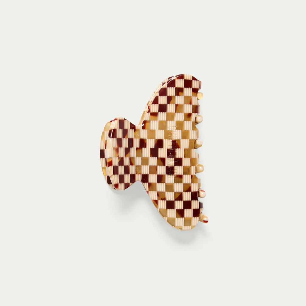 Midi Claw Clip Gingerbread Checkers
