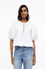 Cotton Poplin Peplum Blouse White