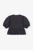 Cotton Poplin Peplum Blouse Black