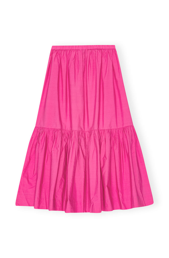 Cotton Poplin Midi Skirt