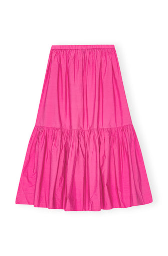 Cotton Poplin Midi Skirt