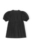 Cotton Poplin Tie Mini Dress Black