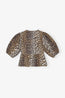Leopard Cotton Poplin Peplum Blouse