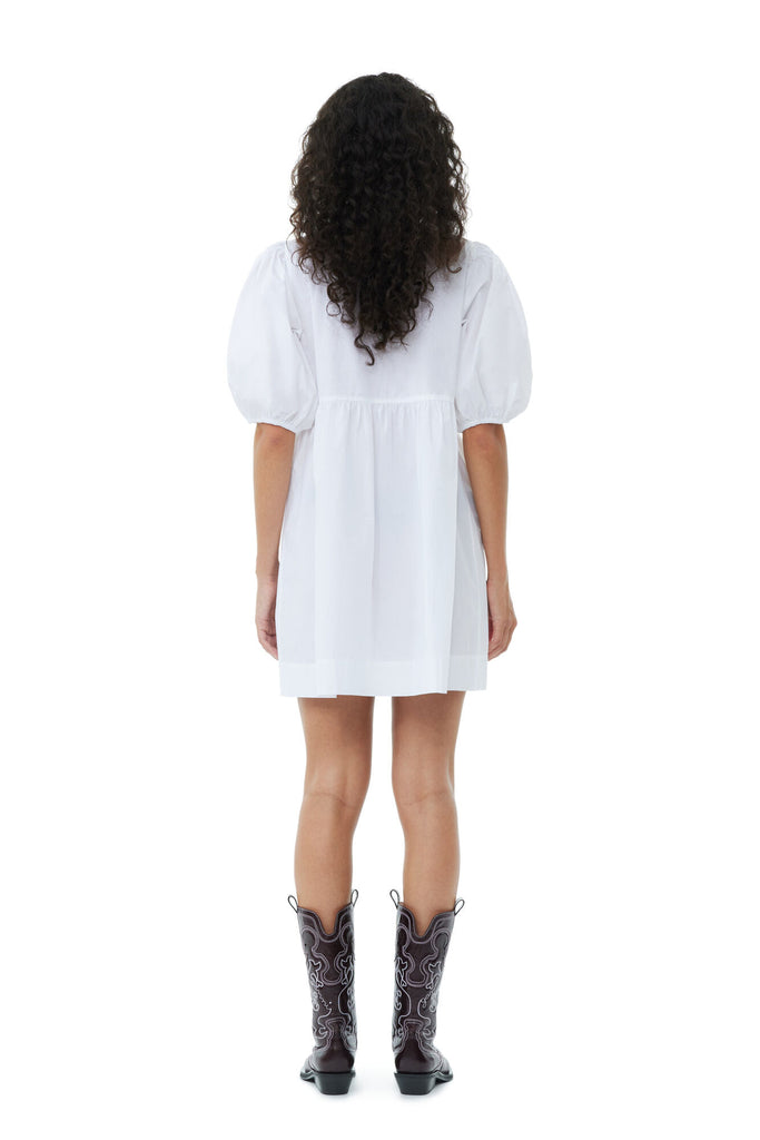 Cotton Poplin Tie Mini Dress