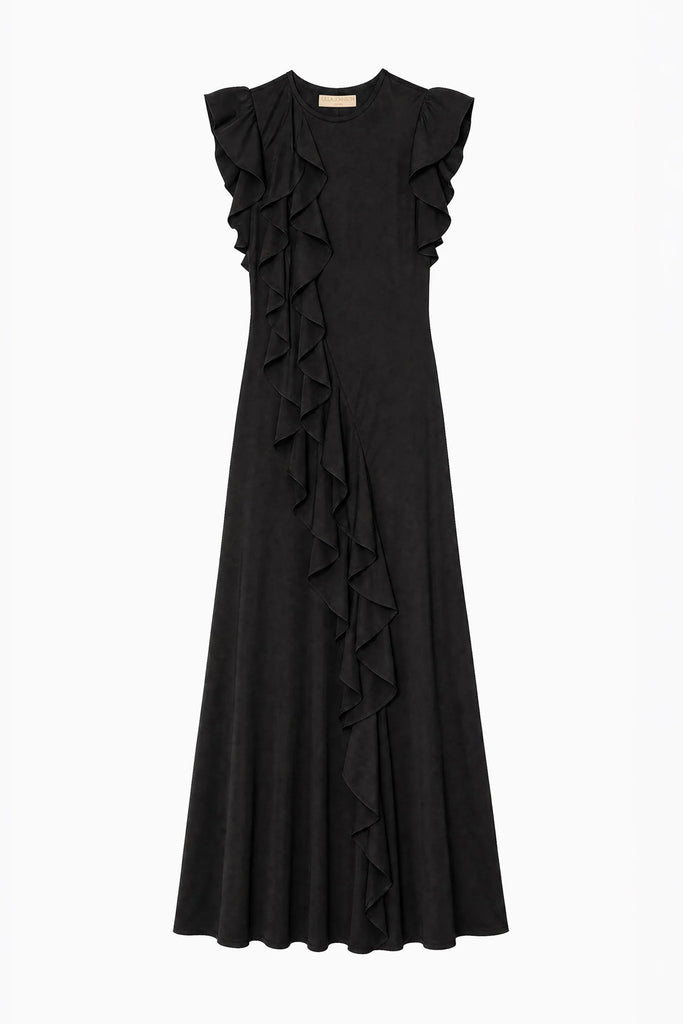 Ameline Silk Dress Noir