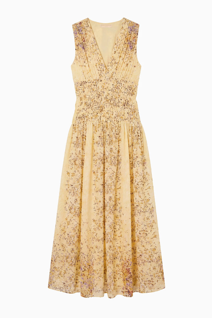 Sylvie Silk Dress Forsythia