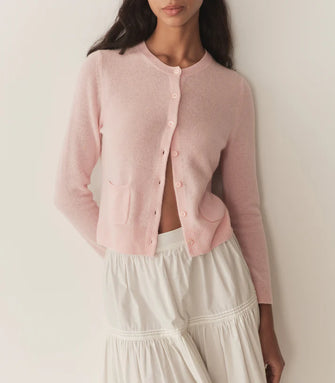 Freya Cashmere Cardigan Rosewater