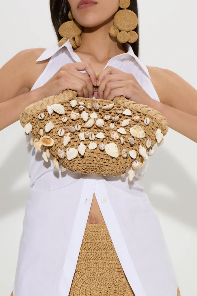 Loch Sleeveless Poplin Button Up Macadamia