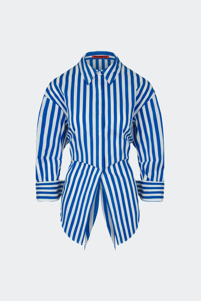 Loch Striped Poplin Button Up Blue Stripe