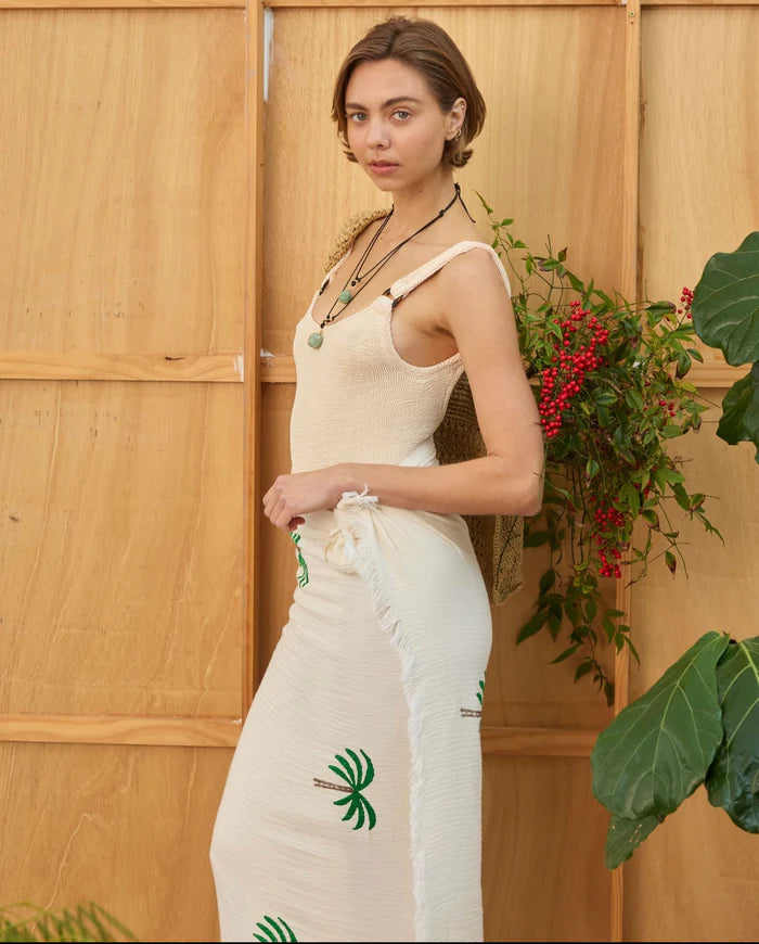 Beach Throw Natural Palm Tree