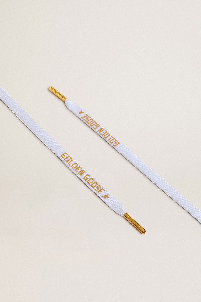 Golden Goose Laces White Gold