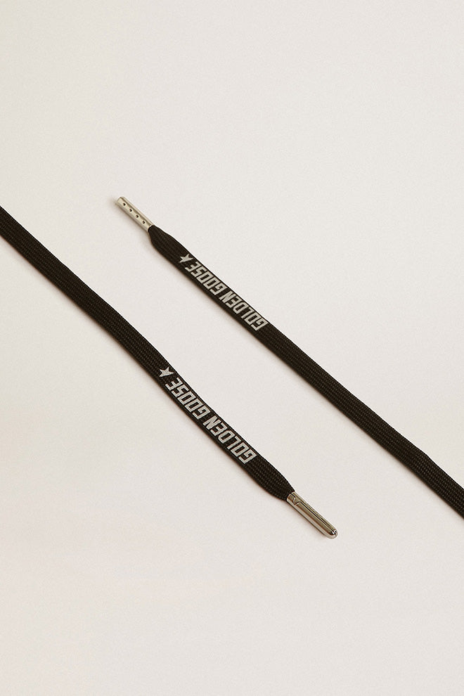 Golden Goose Laces Black Silver