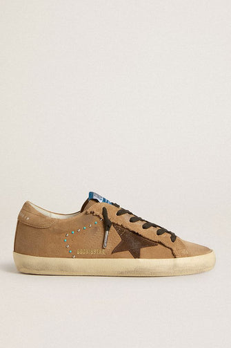 Superstar Sneaker Tabacco Brown Turquoise Studs