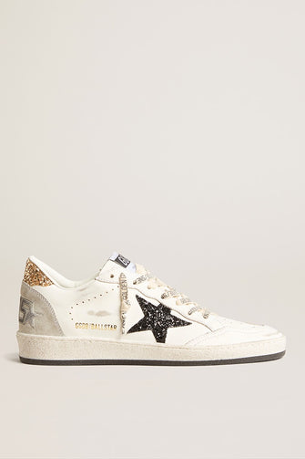 Ballstar Sneaker White Black Star and Gold