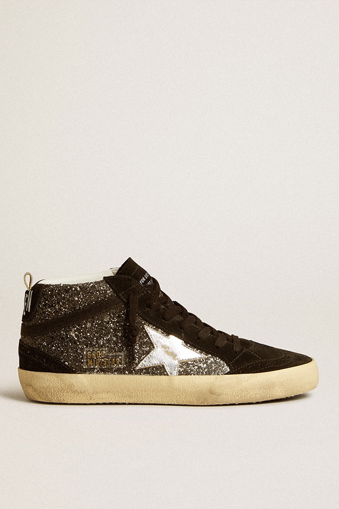 Mid Star Glitter Sneaker Black and Silver