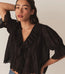 Henri Top Black Eyelet