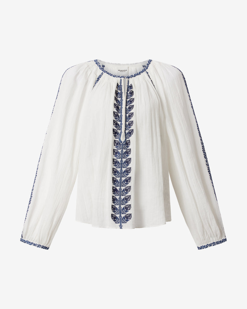 Lena Top Ecru Blue