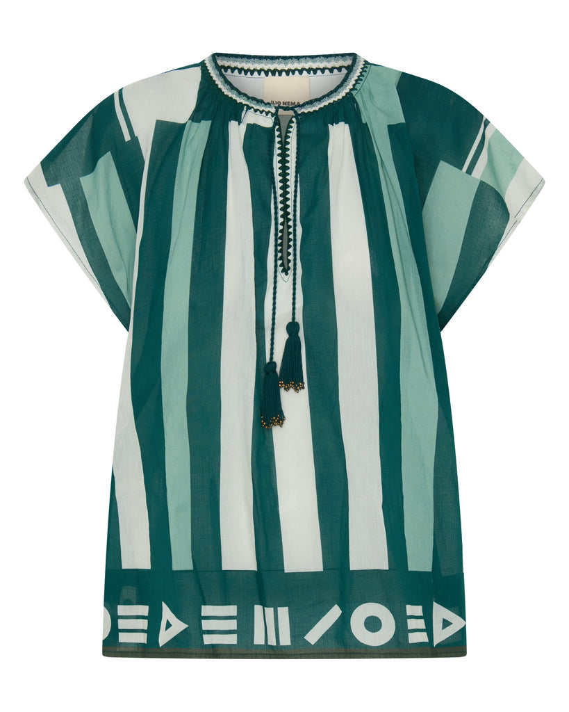 Ossa Top Green Sarong Voile