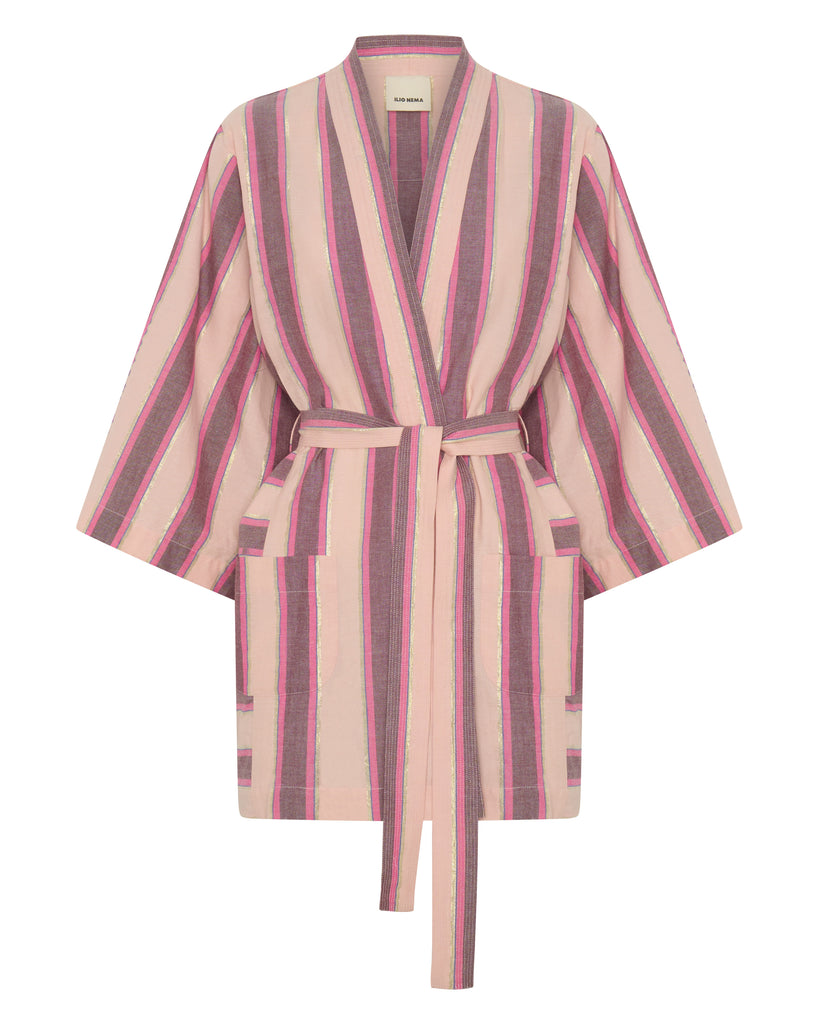 Ariane Robe Pink Mykonos Stripe