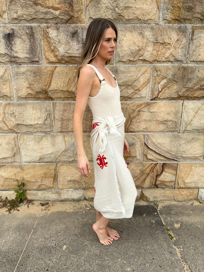 Beach Throw Natural Crab