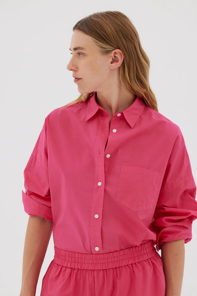 Chiara Poplin Shirt Raspberry