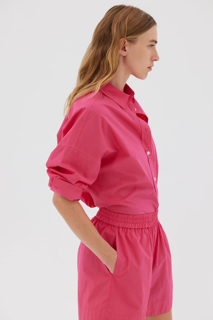 Chiara Poplin Shirt Raspberry