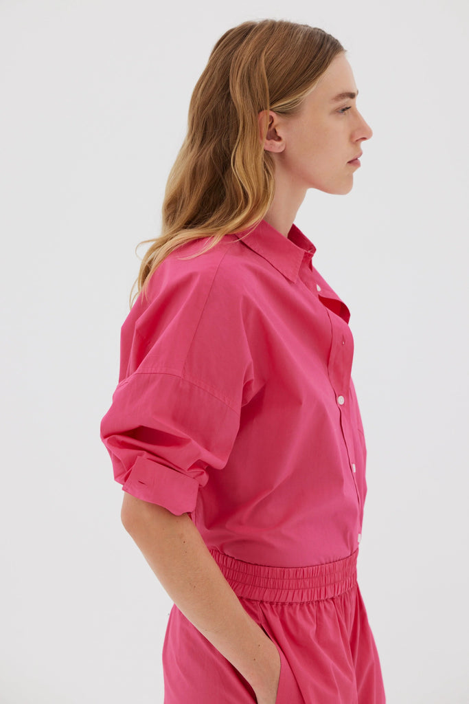 Chiara Poplin Shirt Raspberry