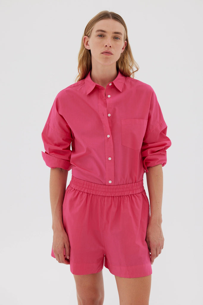 Chiara Poplin Shirt Raspberry