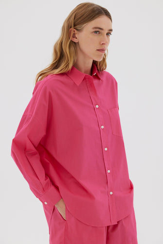 Chiara Poplin Shirt Raspberry