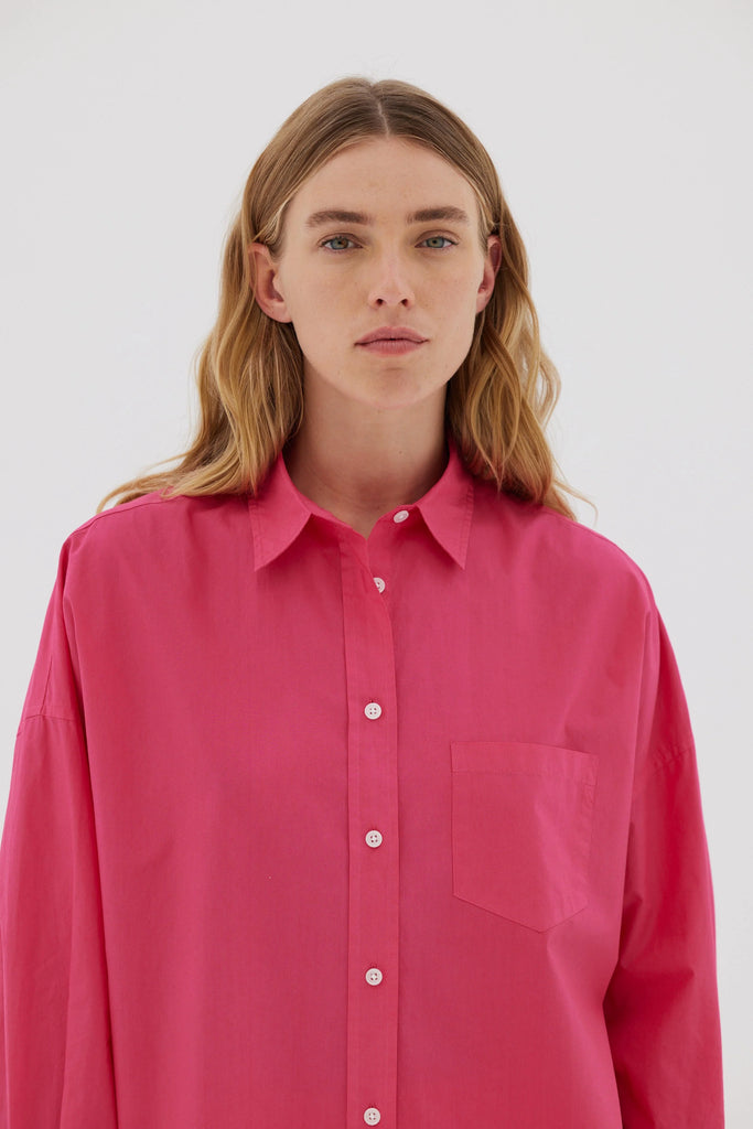 Chiara Poplin Shirt Raspberry