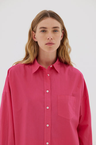 Chiara Poplin Shirt Raspberry