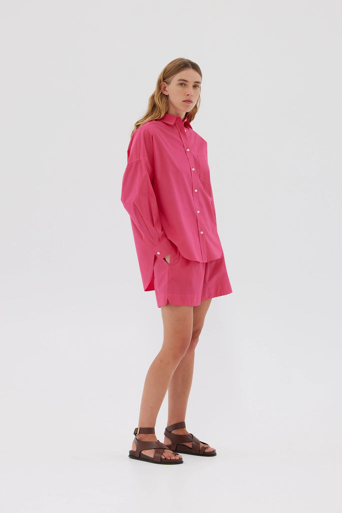 Chiara Poplin Shirt Raspberry
