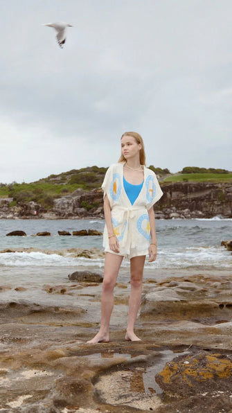 Short Set Light Blue Heart