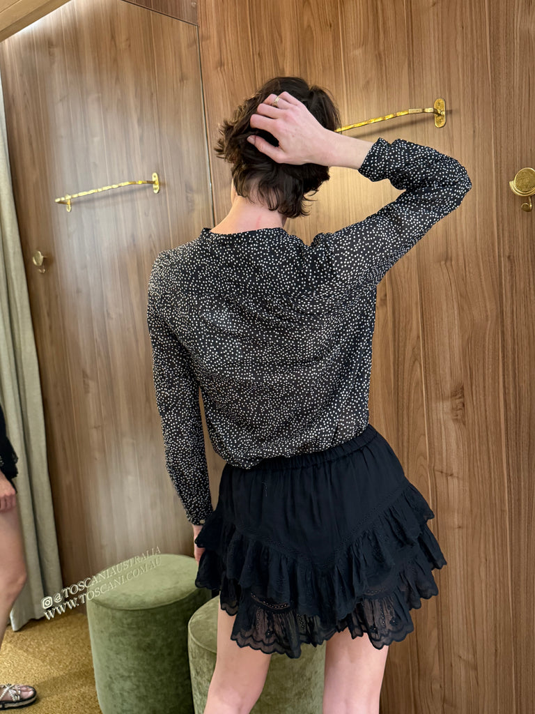 Maria Blouse Black Ecru