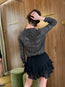 Maria Blouse Black Ecru
