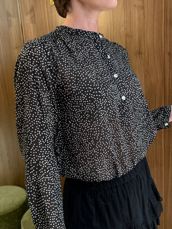 Maria Blouse Black Ecru