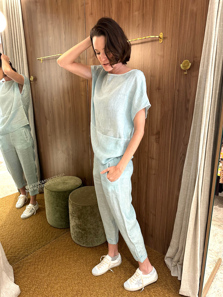 Kalli Short Sleeve Top Laguna