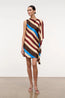 Sabina Silk Dress Caffe Stripe