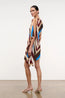 Sabina Silk Dress Caffe Stripe