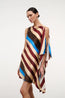 Sabina Silk Dress Caffe Stripe