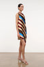 Sabina Silk Dress Caffe Stripe