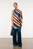 Sabina Silk Dress Caffe Stripe