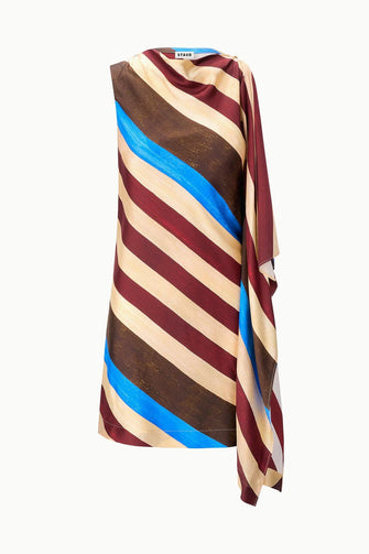 Sabina Silk Dress Caffe Stripe
