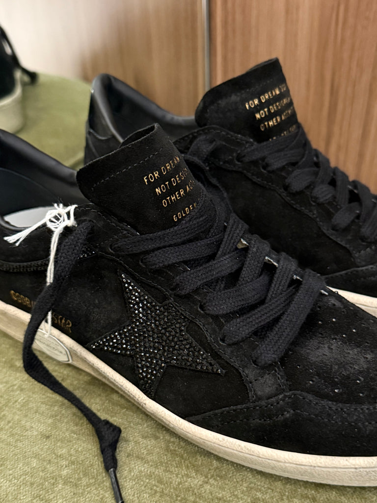 Ballstar Sneaker Black with Black Crystals