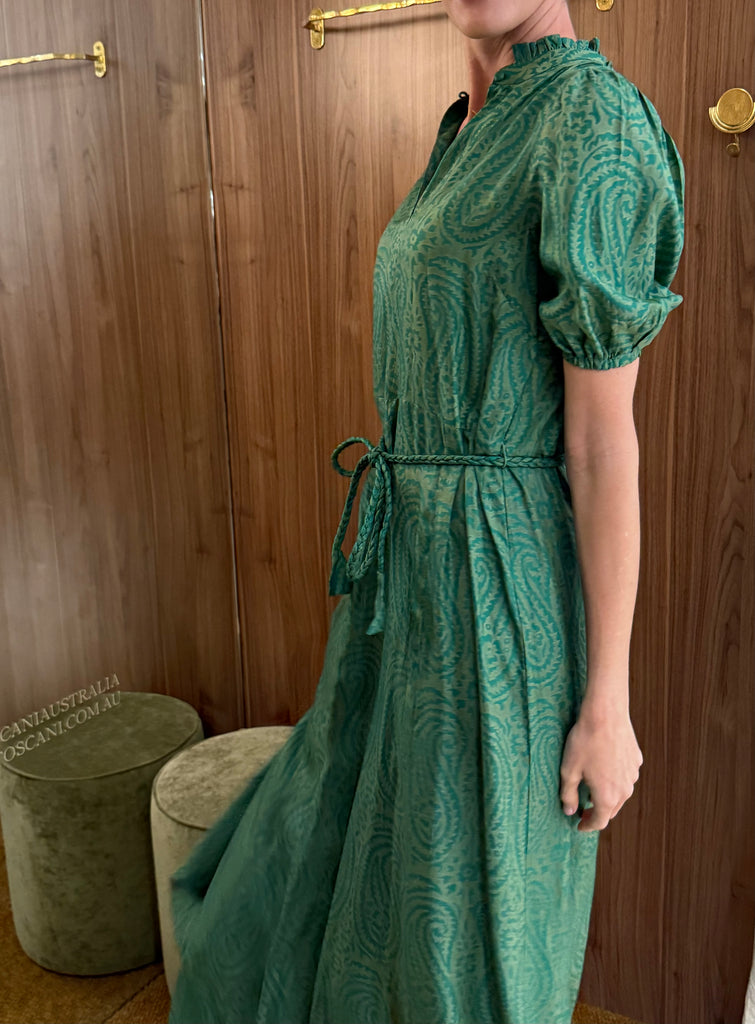 Oceanus Dress Paisley Green – Toscani Australia