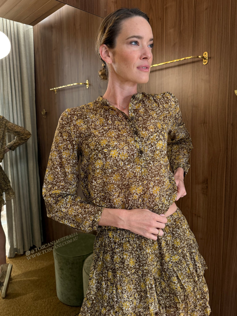 Maria Shirt Khaki Floral