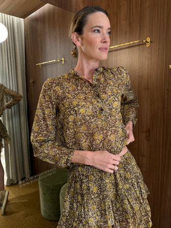 Maria Shirt Khaki Floral