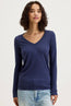 Velvet Originals Blaire V Neck Long Sleeve Tee Navy