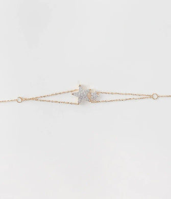 Lucina Double Star Diamond Bracelet Yellow Gold